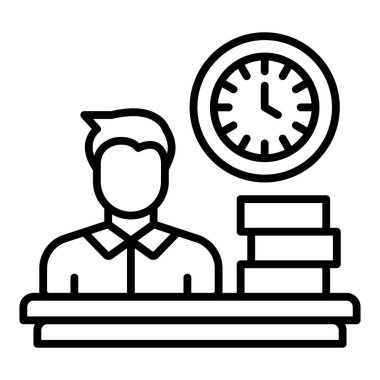 business man with clock icon, vector illustration