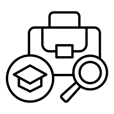 Eğitim ve öğrenme çizgisi simgesi. vektör illüstrasyonu