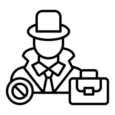 businessman with hat and briefcase vector illustration design