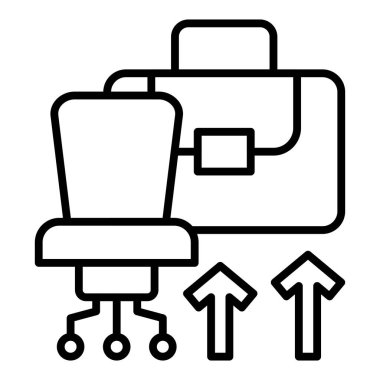 office chair icon. outline illustration of briefcase vector icons for web