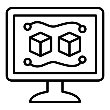 Bilgisayar. Web simgesi basit illüstrasyon