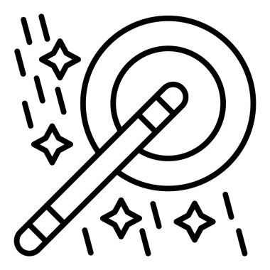 magic wand icon. outline illustration of star ball vector icons for web
