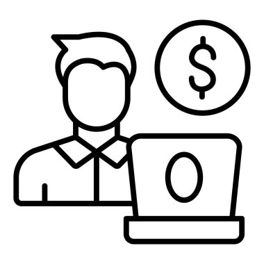 İş ve finans sektörü simgesi. vektör illüstrasyonu