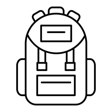 Sırt çantası simgesi. Okul çantası tasarımı. vektör illüstrasyonu.