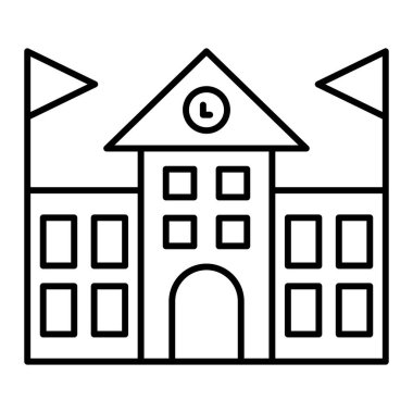 Bina. Web simgesi basit illüstrasyon