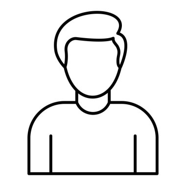 Adam avatar ikonu. Ana hatlarıyla erkek vektör illüstrasyonu. beyaz arkaplanda izole