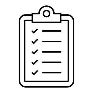 Kontrol listesi simgesi. Web için pano vektör simgelerinin özet çizimi