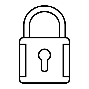 Asma kilit simgesi. Güvenlik sistemi sembolü. vektör illüstrasyonu