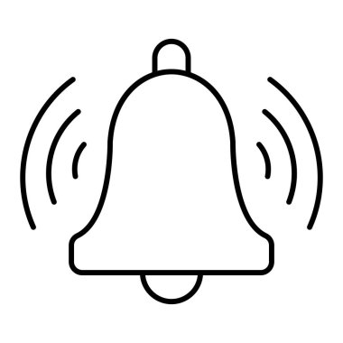 Web ve mobil uygulama tasarımınız için beyaz arkaplanda izole edilmiş çan simgesi vektörü, çalar saat logosu konsepti