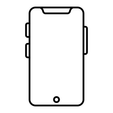 Akıllı telefon aygıtı simgesi. Taslak cep telefonu vektör çizimi sembolü. beyaz arkaplanda izole