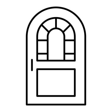 window door icon. outline illustration of entrance gate vector icons for web