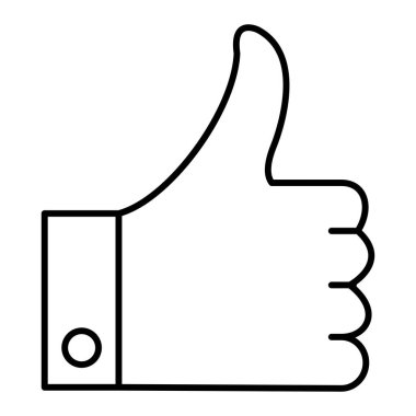 Basit bir şekilde izole edilmiş vektör illüstrasyonunda başparmak simgesi