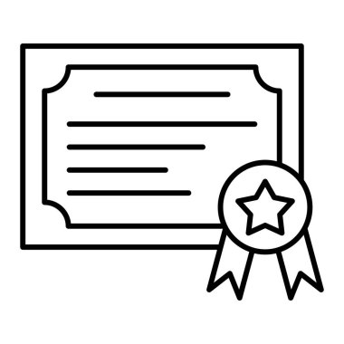 Sertifika ikonu vektör illüstrasyonu