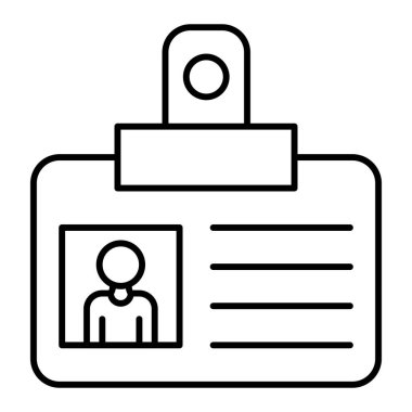 Kimlik kartı simgesi. Web için kimlik kartı vektör simgelerinin özet çizimi