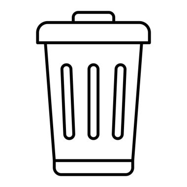 trash can icon. outline recycle bin vector illustration pictogram on white background