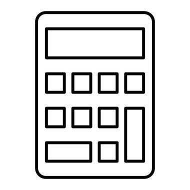 Hesap makinesi simgesi. Web için siyah ve beyaz vektör simgelerinin özet çizimi