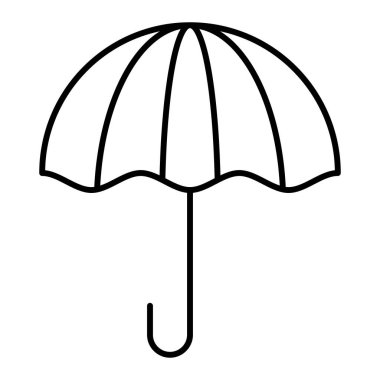 umbrella icon. outline illustration of sun vector line web button.