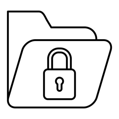 padlock icon. simple illustration of security folder vector icons for web