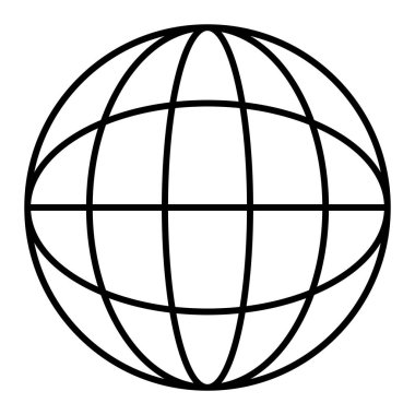 Dünya ikonu. Beyaz arkaplanda izole edilmiş web tasarımı için dünya gezegen vektör simgelerinin basit çizimi