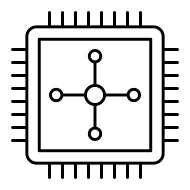 Mikroçip. Web simgesi basit illüstrasyon