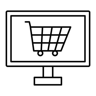 Alışveriş arabası ikon vektör illüstrasyonu