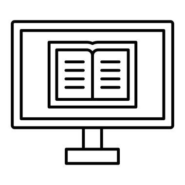 Kitap ikonu. Web için dizüstü bilgisayar vektör simgelerinin özet çizimi