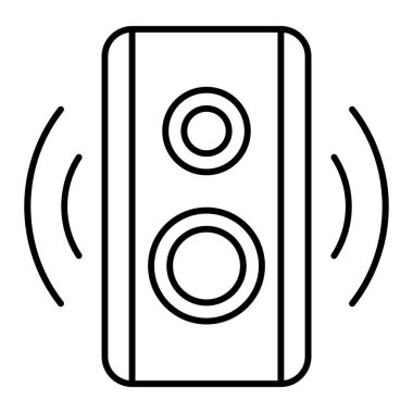 Web ve mobil uygulama tasarımınız için beyaz arkaplanda izole edilmiş hoparlör simgesi vektörü, müzik logosu kavramı