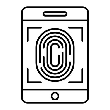 parmak izi vektörü ince çizgi simgesi