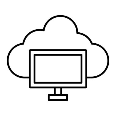 Bulut hesaplama teknolojisi ikon vektör çizimi tasarımı
