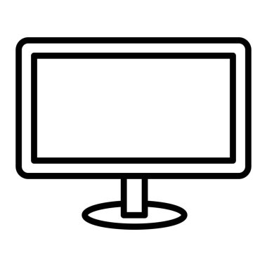 computer monitor icon. outline lcd screen vector illustration symbol