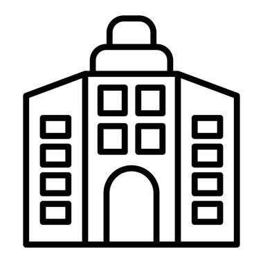 Bina. Web simgesi basit illüstrasyon