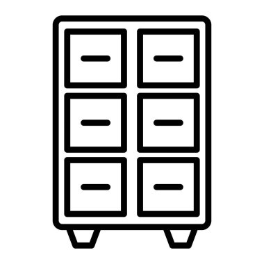 Çekmecede. Web simgesi basit illüstrasyon