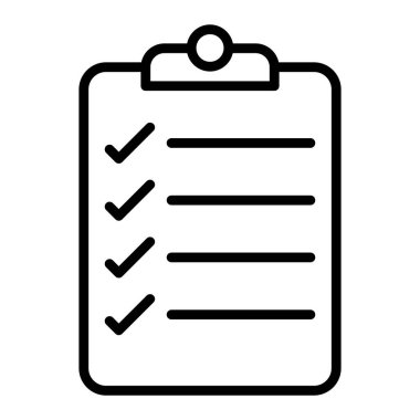 Pano simgesi. Web için kontrol listesi vektör simgelerinin basit çizimi