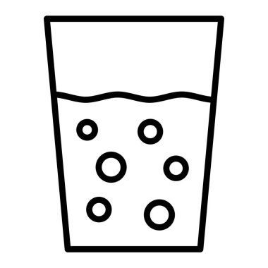 Bir bardak su simgesinin vektör çizimi