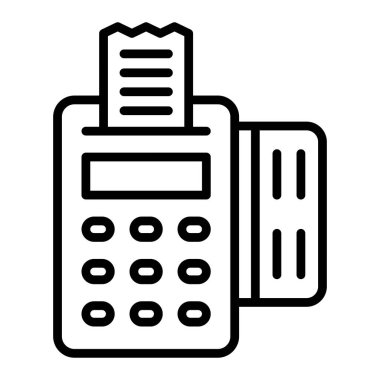 atm terminal icon. outline of credit card vector icons for web design isolated on white background