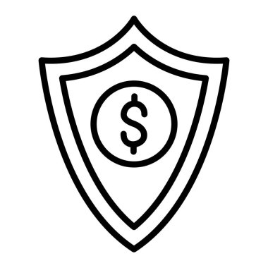 Dolar işareti simgesi tasarımı olan kalkan