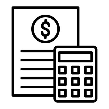 calculator with dollar bill icon, vector illustration