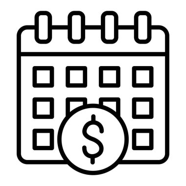 Takvim simgesi vektör illüstrasyonu