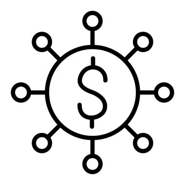 Dolar. Web simgesi basit illüstrasyon