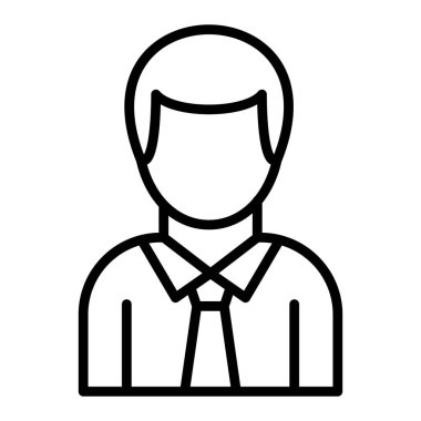 İş adamı ikonu. Web için insan vektör çizgisi simgelerinin basit çizimi