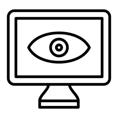 bilgisayar izleme simgesi, vektör illüstrasyonu