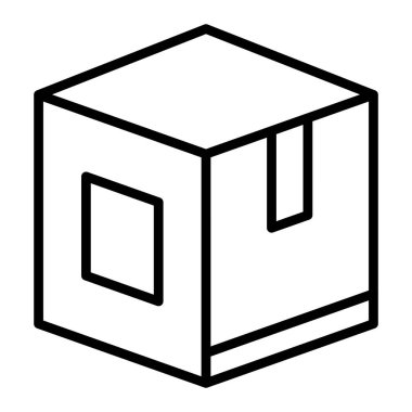 Kutu. Web simgesi basit illüstrasyon