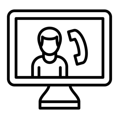 online support vector icon. outline illustration isolated on white background. editable stroke.