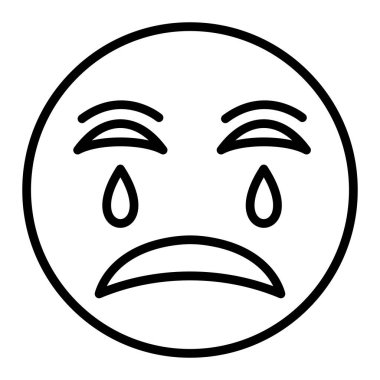 üzgün yüz simgesi, vektör illüstrasyonu
