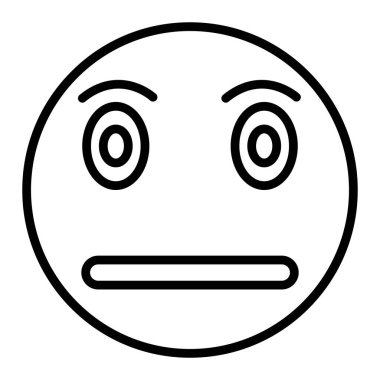 sad face emoticon icon. outline vector illustration symbol