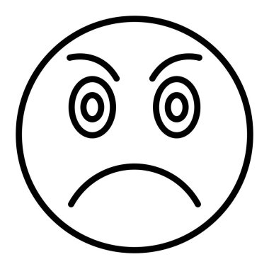 üzgün yüz simgesi, vektör illüstrasyonu
