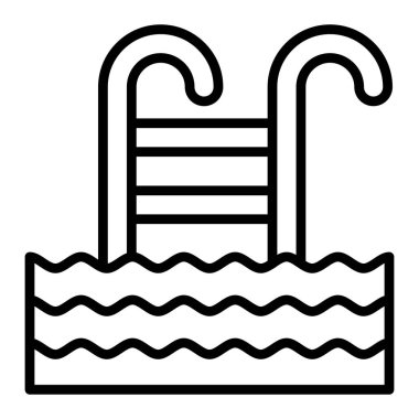 swimming pool icon. outline illustration of water vector symbol stock web design