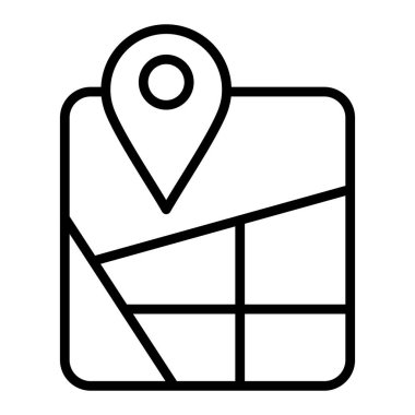 Harita iğne simgesi. Web için konum vektör simgelerinin özet çizimi