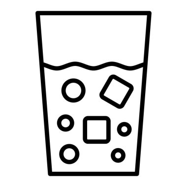 Bir bardak su simgesinin vektör çizimi