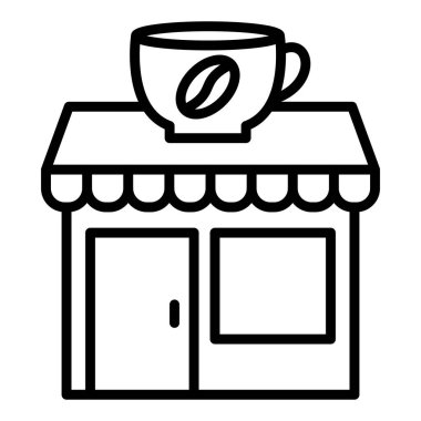 Kahve dükkanı ikonu. Web için çay fincanı vektör simgelerinin özet çizimi